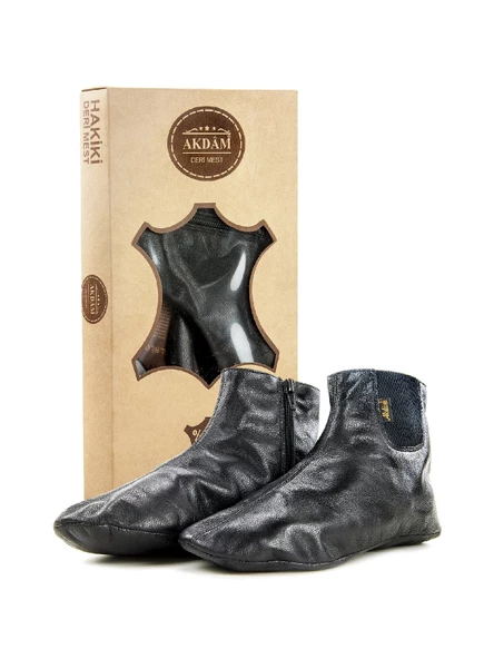 Hakiki Doğal Keçi Derisi Mest - Dayanıklı, Soğuk Geçirmez - Siyah