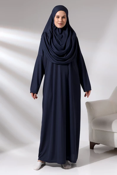 Tek Parça Namaz Elbisesi - Lacivert - 5015 - 2