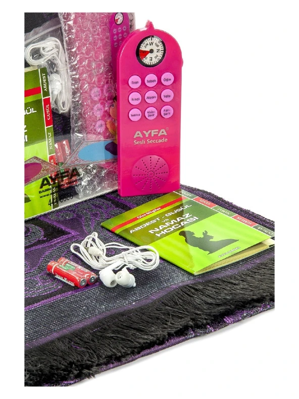 Namaz Öğreten Seccade Kulaklıklı Pusulalı - Resim 3