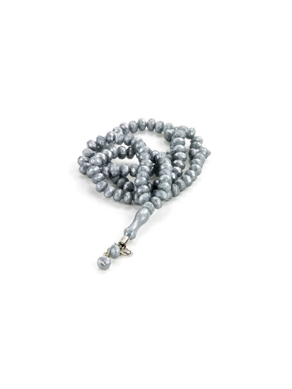 Kristal Görünümlü 99' lu Hac Umre Hediyelik Tesbih 10 Adet -Gri - Resim 3