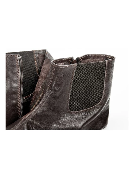 Hakiki Doğal Dana Derisi Mest - Lastikli, Soğuk Geçirmez - Kahverengi - 5