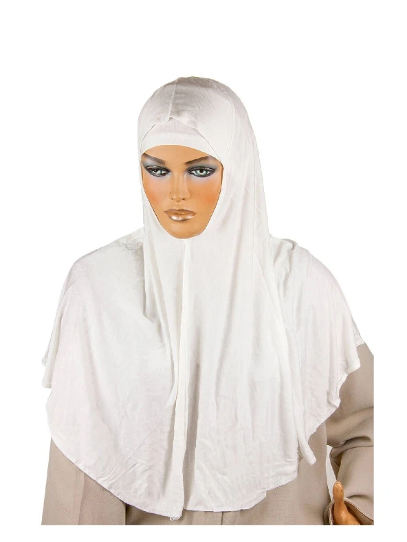 Boneli Hazır Başörtü Takımı Krem -1154 - Resim 3