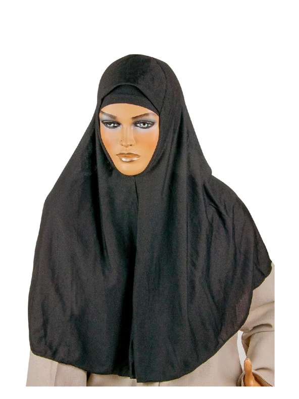 Boneli Hazır Başörtü Takımı Siyah -1154 - Resim 3