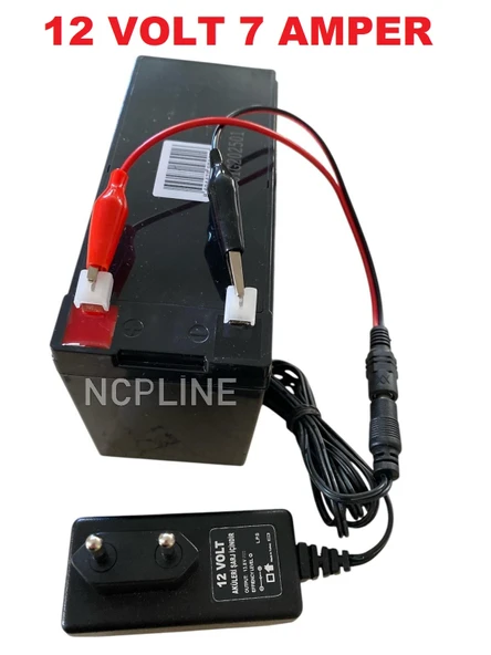 12 Volt 7 Amper Akü Ve Akü Şarj Aleti Pilsan Akülü Oyuncak Araba Uyumlu Akü Şarz Seti Kiti