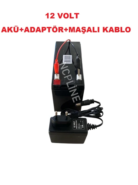 12 Volt 7 Amper Pilsan Uyumlu Akü Ve Şarj Adaptörü Akülü Araba Için Ikili Set