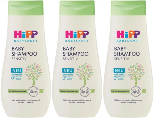 Hipp Babysanft Bebek Şampuanı (Baby Shanmpoo) Sensıtıv 200ML (3 Lü Set)