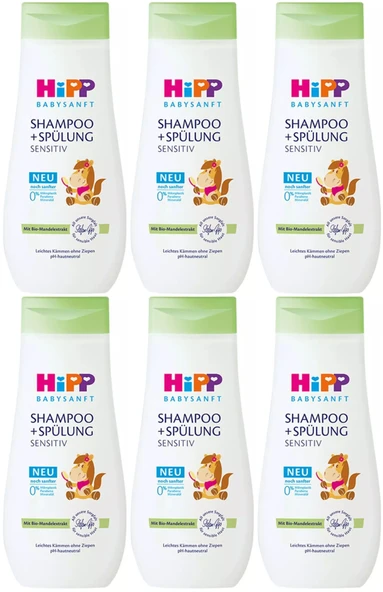 Hipp Babysanft Çoçuk Şampuanı (Shampoo +Spülung) Sensıtive 200ML (6 Lı Set)