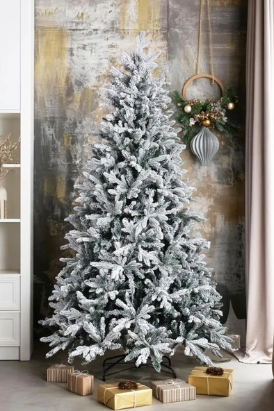 Beysüs Yılbaşı Çam Ağacı Kendinden Karlı Lüks Yoğun Dallı 220 cm 1217 dal ürün görseli