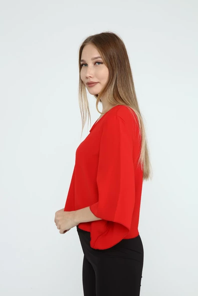 DRR Moda Sırt Dekolteli Yetim Kol Bluz - 5