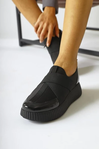 Papuçcity Fendii 02994 Bağcıksız Yüksek Taban Kadın Spor Ayakkabı - Resim 7