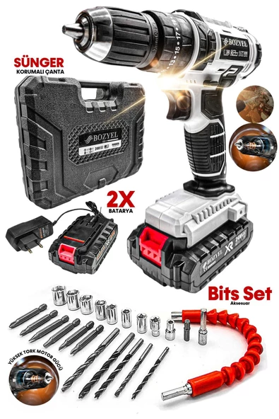 ProXL Yüksek Tork Darbeli Metal Şanzuman 9998PROX Çift Akülü Vidalama Çanta Matkap Bit Takım - 2