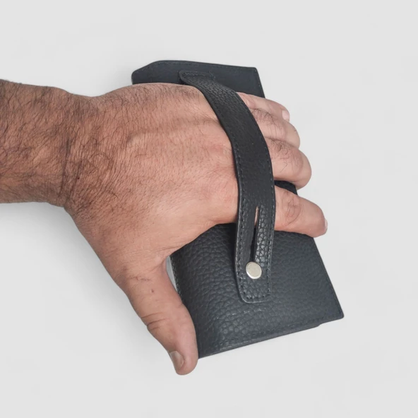 Lederax Telefon Bölmeli Mıknatıslı Portföy Kartlık Uzun Cüzdan LD505 - Resim 7