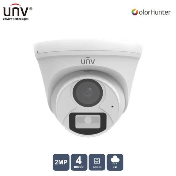 UNIVIEW UAC-T112-AF28-W 2MP 2.8MM COLORHUNTER 20MT IP67 AHD DAHİLİ SES DOME KAMERA