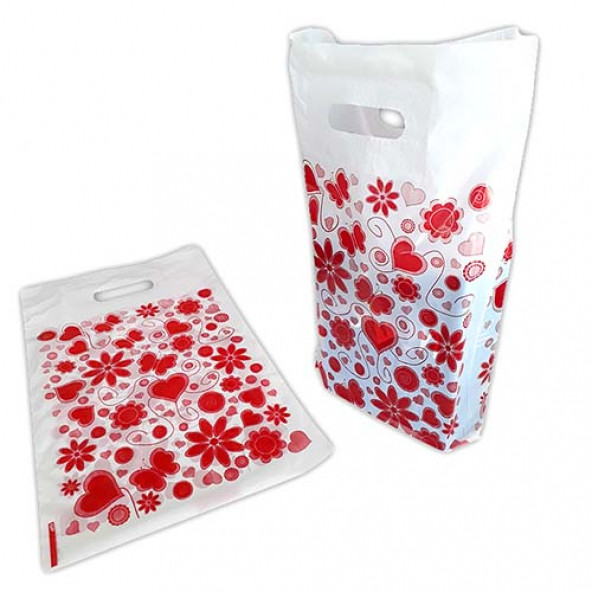 Takviyeli Poşet Kalpli Beyaz 33x45 (20 Paket: 1000 Adet) - 4