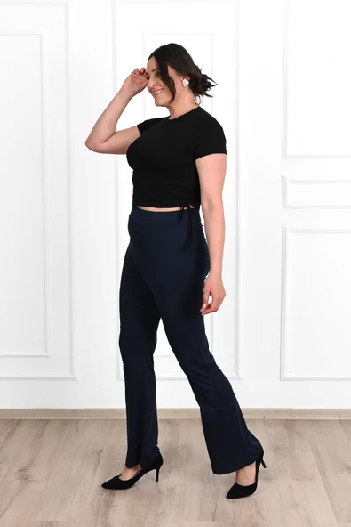 Kadın Büyük Beden İspanyol Paça Tayt 6162-23 - 9