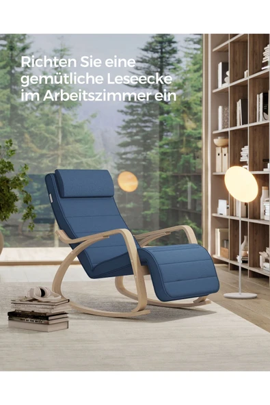 LYY010Q01 Huş Ağacı Ahşap Sallanan Sandalye - Resim 4