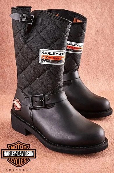 Harley Davidson 025G100071 Laconıa 644 Deri Kısa Kadın Çizme - Resim 4