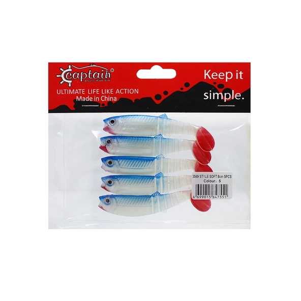3569 Style Soft Serisi 8Cm 5Li Paket Silikon Yem  01 - 5