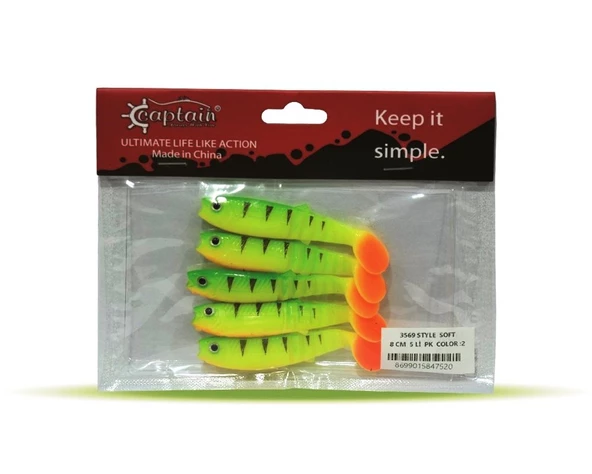 3569 Style Soft Serisi 8Cm 5Li Paket Silikon Yem  01 - 2