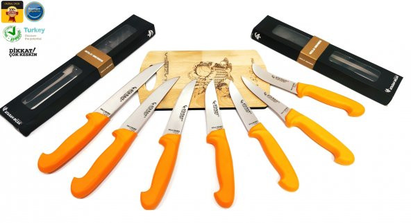 Mutfak Bıçak Seti Bilezikli 7li - YATAĞAN KALİTESİ & GOLD SERİSİ
