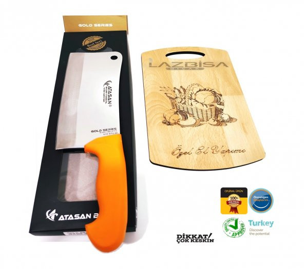 Lazbisa Mutfak Bıçağı Satır Zırh Mutfak Bıçak Seti YATAĞAN KALİTESİ & GOLD SERİSİ