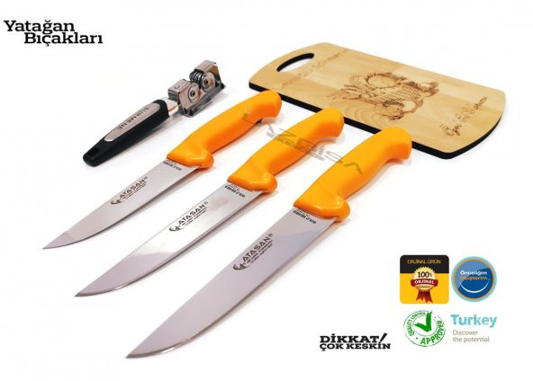 Mutfak Bıçak Seti 3li - YATAĞAN KALİTESİ & GOLD SERİSİ