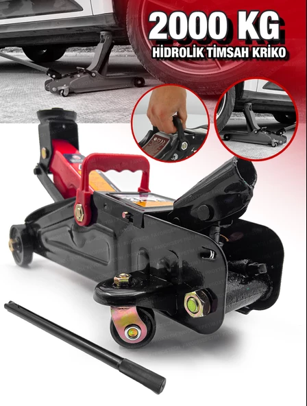 2 TON Profesyonel Yüksek Kalite 2 Ton Arabalı Tekerlekli Hidrolik Kriko Plastik Taşıma Çantalı Kriko - 3