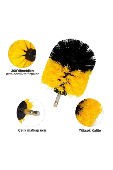 4'lü Matkap Ucuna Takılan Temizlik Fırça Seti - 2