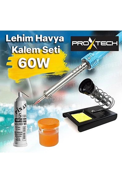 Full Takım 60w Lehim Makinesi - Kalem Havya -Leyim Tel -Pasta Stand -Silikon Tabancası,Lehim Pompası - 3