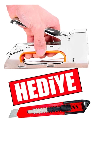 Çok Amaçlı  Dekorasyon Mobilya Ahşap Çerçeve Çakma Manuel Zımba Tabancası 5000 Zımba Hediyeli - 5