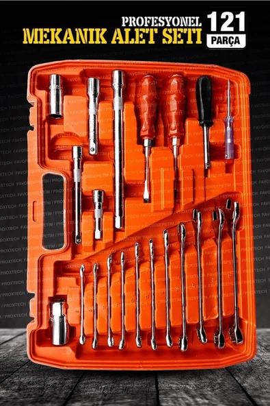 Profesyonel  Mekanik Krom Çelik  Premium Kalite 121 Parça Lokma Takımı 1/2-1/4-3/8 Full Set - 2