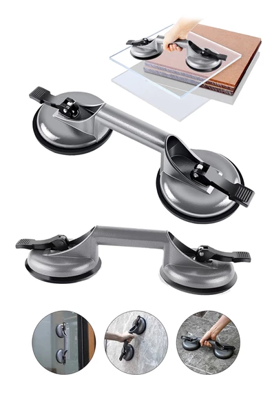 Premium Yüksek Kalite Cam Fayans Kaldırma Metal Alüminyum ikili Cam Fayans Taşıma Vantuz - Resim 2