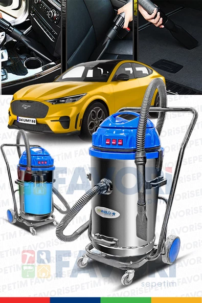 Profesyonel  Yüksek Vakum Gücü 3 Motorlu Islak -Kuru Krom Kazanlı Süpürge 3600W Aksesular Hediyeli - 5