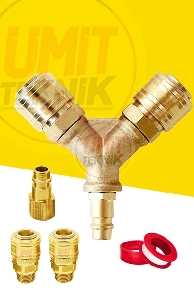 Kompresör Çıkış Takım Havalı Kompresörler Için 2'li Dağıtıcı ve Hava Giriş Rekorları 1/2-1/4 Takım - Resim 2