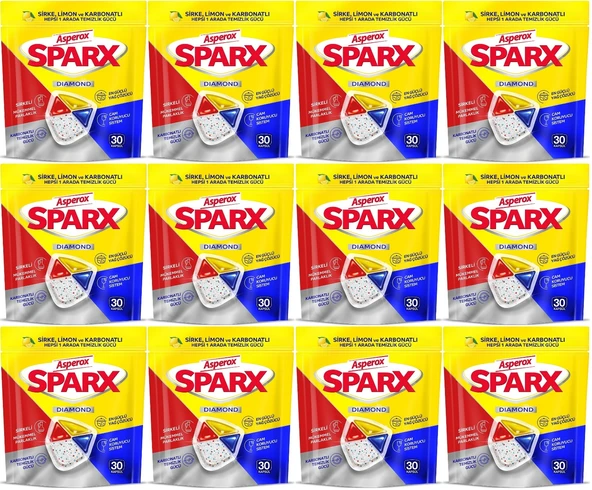 Asperox Sparx Diamond Bulaşık Makinesi Deterjanı Kapsül Tablet Hepsi 1 Arada 720 Adet ürün görseli 1