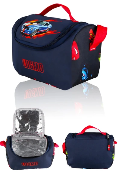 Lugmo 3 Lü İlkokul Çanta Seti Erkek Çocuk Çantası Astarlı Pedli Araba - Resim 5