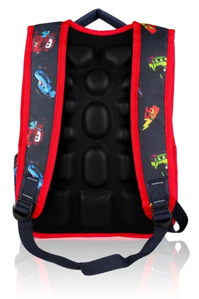 Lugmo 3 Lü İlkokul Çanta Seti Erkek Çocuk Çantası Astarlı Pedli Araba - Resim 4