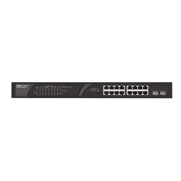 RUIJIE  REYEE RG-ES118GS-P 16 PORT 10/100/1000 16 PORT POE 2 X SFP  247W YONETILEMEZ RACK MOUNT SWITCH