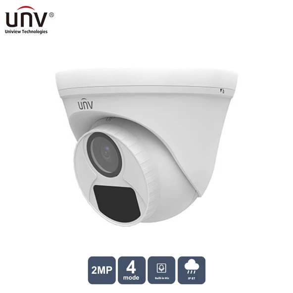 UNIVIEW  UAC-T112-AF28 2MP 2.8MM 20MT IP67 AHD DAHILI SES DOME KAMERA