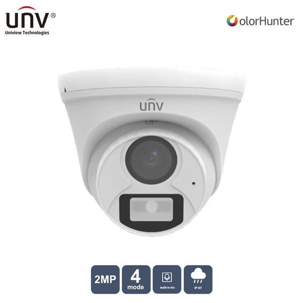 UNIVIEW  UAC-T112-AF28-W 2MP 2.8MM COLORHUNTER 20MT IP67 AHD DAHILI SES DOME KAMERA