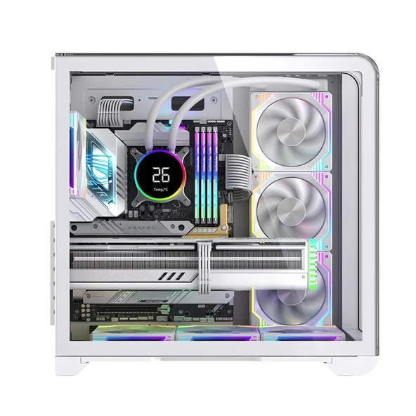 SNT Victory Plus Kavisli 7x Argb Fan Uzaktan Kumandalı ARGB Controller Gaming Kasa Beyaz - 10