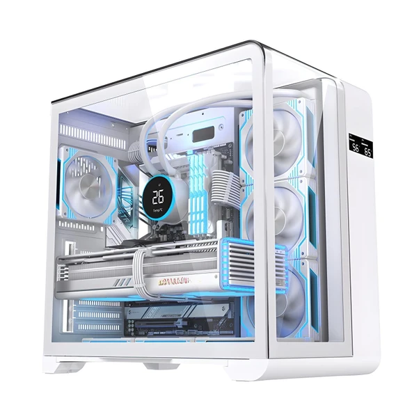 SNT Victory Plus Kavisli 7x Argb Fan Uzaktan Kumandalı ARGB Controller Gaming Kasa Beyaz - 2