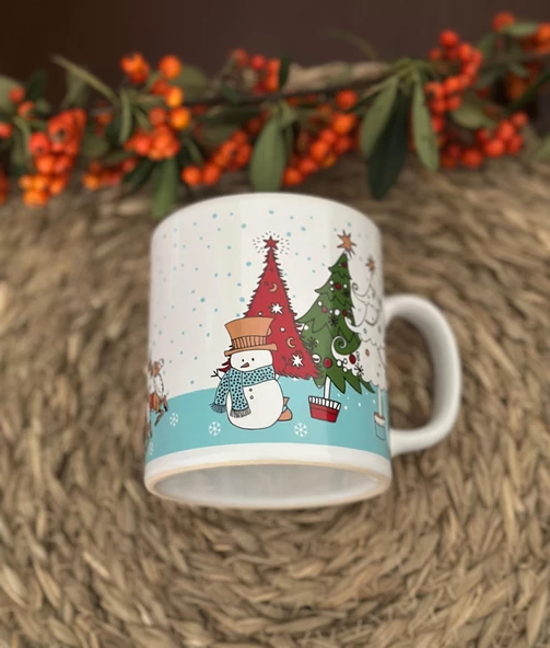 Noel Baba Figürlü Yılbaşı Özel Seramik Kupa/bardak - Resim 4