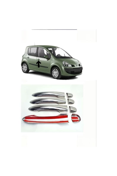 Renault Modus Uyumlu 2005-2013 Krom Kapı Kolu 4 Kapı Paslanmaz Çelik