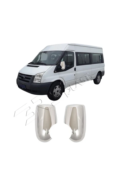ServetDizaynOto  Ford Transit Uyumlu 2003-2013 Krom Ayna Kapağı 2 Parça Paslanmaz Çelik