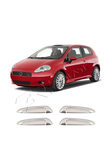 BRSPLAST  Fiat Grande Punto Uyumlu 2005-2018 Krom Kapı Kolu Ve Çerçeve 4 Kapı Paslanmaz Çelik - 3
