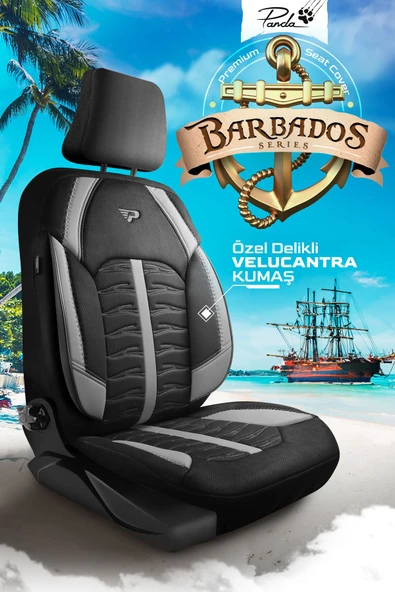 Panda Kılıf PANDA BARBADOS SERİSİ ALKANTRA KUMAŞ OTO KOLTUK KILIFI - TAM SET - 12