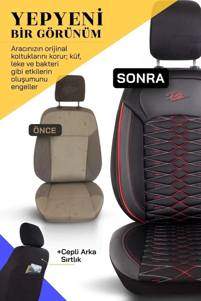 Panda Kılıf Panda Madrid Serisi File Kumaş Oto Koltuk Kılıfı - Tam Set - 5