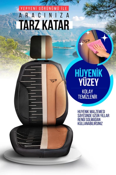 Panda Camila Serisi Velucantra Kumaş Oto Koltuk Kılıfı - Tam Set - 5