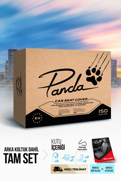 Panda Camila Serisi Velucantra Kumaş Oto Koltuk Kılıfı - Tam Set - 6
